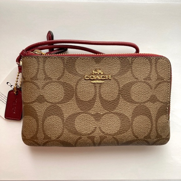 Coach Handbags - COACH Double Corner Zip Wristlet
